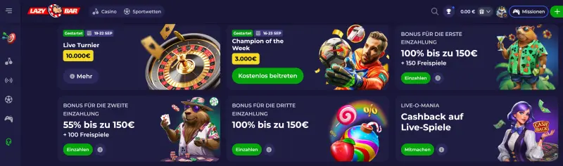 Lazybar Casino Bonus