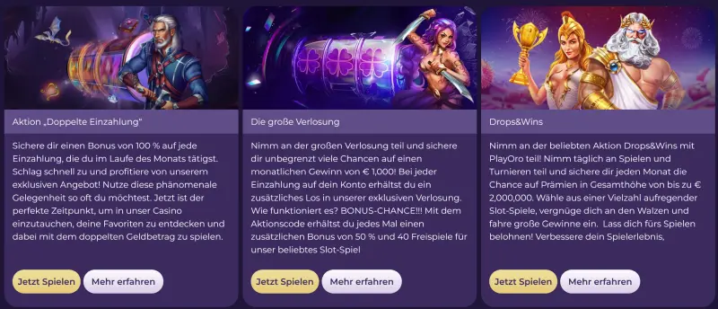 Playoro Casino Bonus